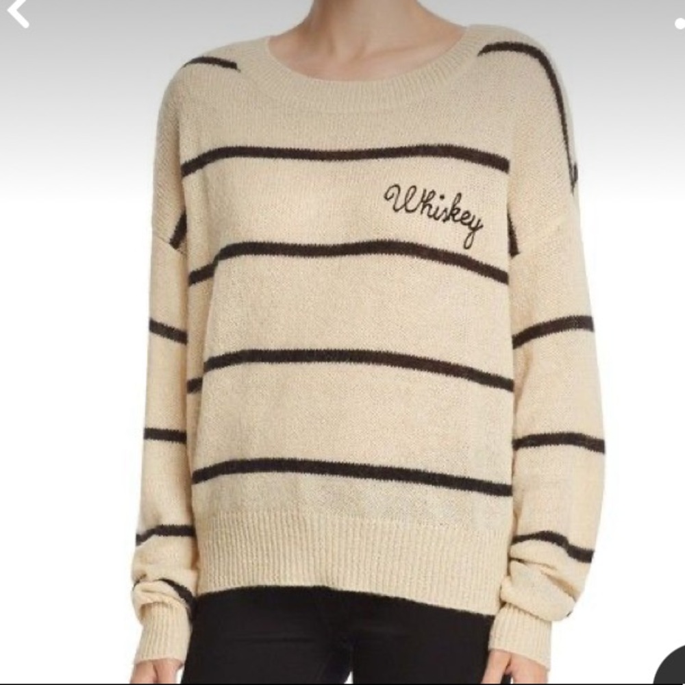 NWT Wildfox Whiskey Stripes Sweater Pullover Size Small